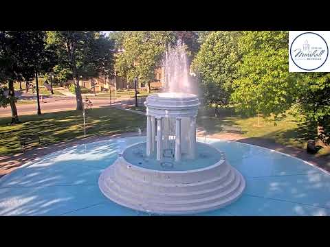 Brooks Memorial Fountain in Michigan live webcam showing scenic park and fountain