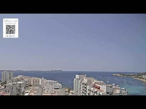 Hotel Gran Sol live webcam view of Balearic Islands coastline and sunset in Spain