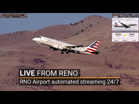 Live view of Las Vegas Airport runway and terminals in Nevada USA