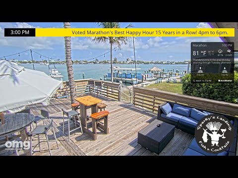Sparky’s Landing Marathon Florida marina live webcam view with boats and waterfront