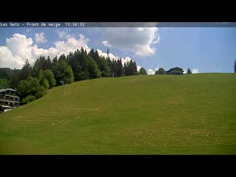 Live webcam view of Les Gets Ski Resort snowy slopes and alpine village in France