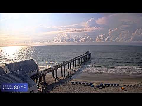 Live view of Surfside Beach waves and shoreline captured by South Carolina live webcam