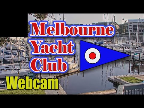 Melbourne Yacht Club marina view with yachts and clear blue skies in Florida