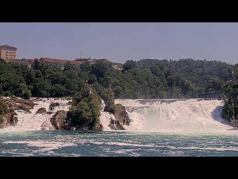 Live webcam view of the majestic Rhine Falls waterfall in Schaffhausen, Switzerland