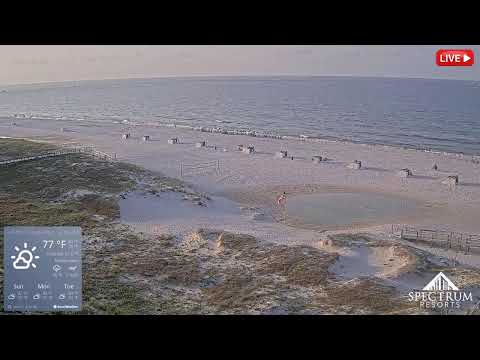 Turquoise Place Beach live webcam showing Alabama’s beautiful Gulf Coast shoreline