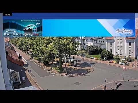 Live webcam view of Bad Wildungen city in Hessen Germany showing streets and greenery