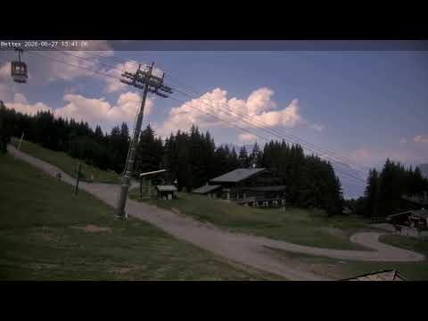 Live webcam view of Mont Joux mountains and Saint-Gervais-les-Bains alpine landscape in France