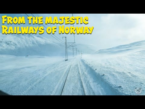 Live view from train cab heading towards North Pole in Nordland Norway