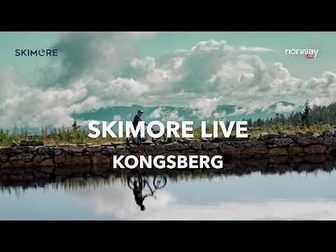 Live view of Skimore Kongsberg ski slopes and surrounding Viken landscapes in Norway
