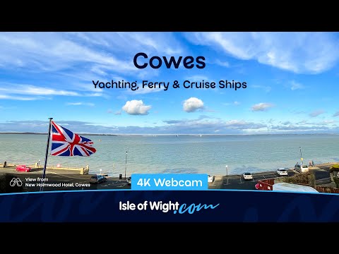 Live webcam view of Cowes Yachting Harbour with yachts and waterfront Isle of Wight UK