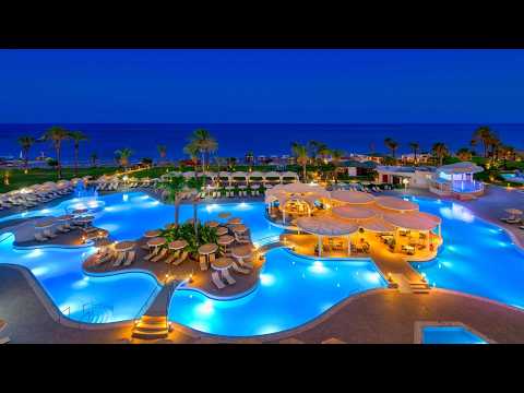 Live webcam view of Rodos Palladium Beach in Ammoudes, Greece with golden sand and turquoise sea
