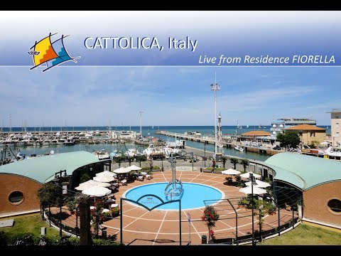 Scenic view of Cattolica beach and Adriatic Sea from Residence Fiorella webcam