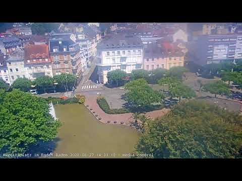 Live view of Baden Baden Germany showing historic buildings and spa town scenery
