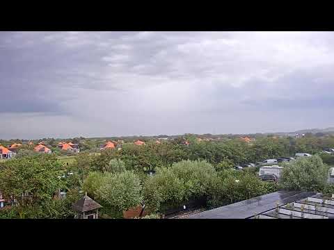 Scenic view of Camping Weltevreden and the coastline at Zoutelande Netherlands live webcam