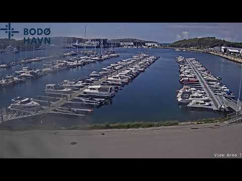 Bodo Havn live webcam showing boats and marina in Bodo Norway